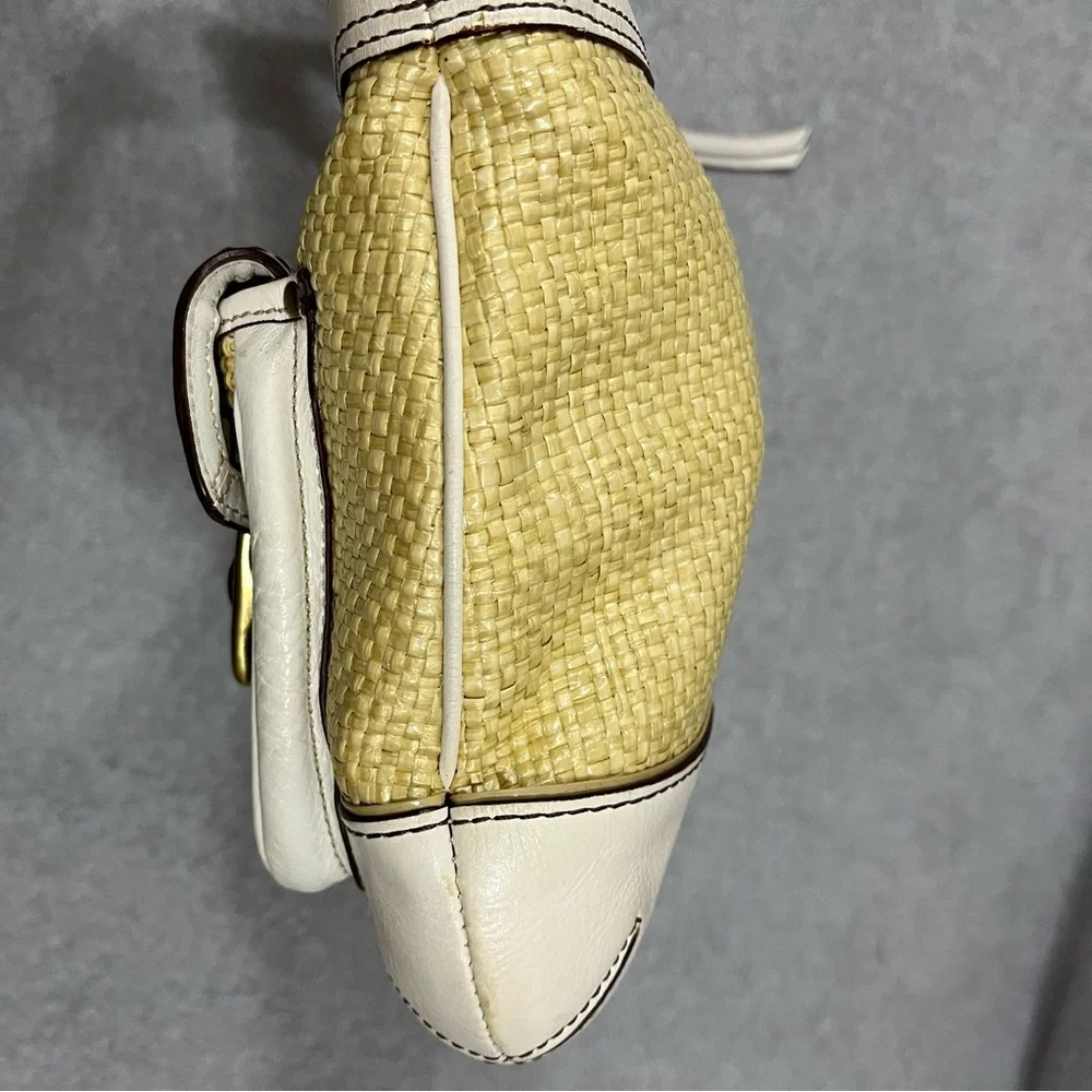 COACH Legacy M05k-105 Natural Straw Leather purse Shoulder bag Brass Read - Picture 4 of 13